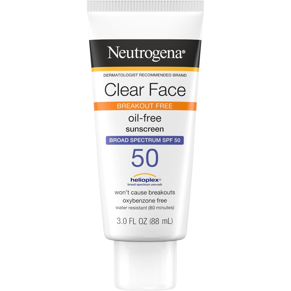 Neutrogena Clear Face Break-Out Free Liquid Lotion Sunscreen Broad Spectrum SPF 50 88ml