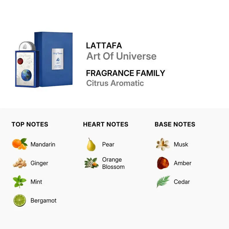 Art Of Universe By Lattafa For Unisex 3.4oz EDP Spray