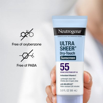Neutrogena Ultra Sheer Dry Touch Sunscreen Lotion SPF 55 3oz - Imperfect Container