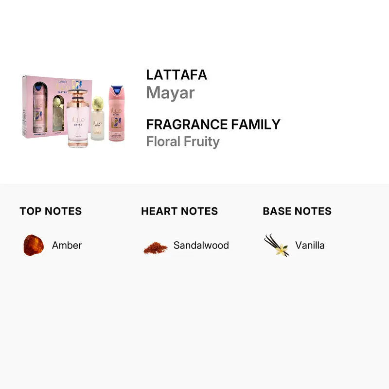 Mayar By Lattafa For Women 3Pcs Set EDP Spray