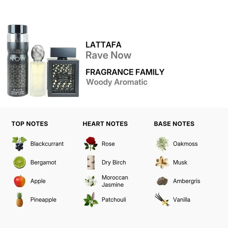 Rave Now By Lattafa For Men (3Pcs Gift Set)