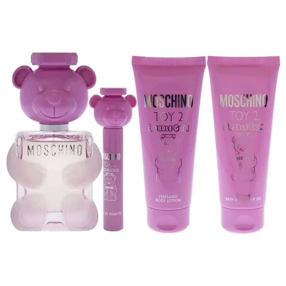 Toy 2 Bubble Gum By Moschino For Women EDT Spray (4pc Gift Set)