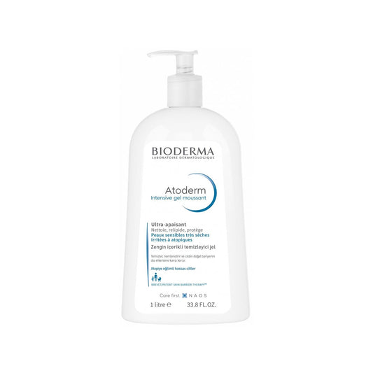 Bioderma Atoderm Intensive Foaming Gel Cleanser for Dry Skin - Fragrance-Free, 1L